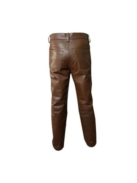 Leather pant with GG Shadow in brown 